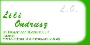 lili ondrusz business card